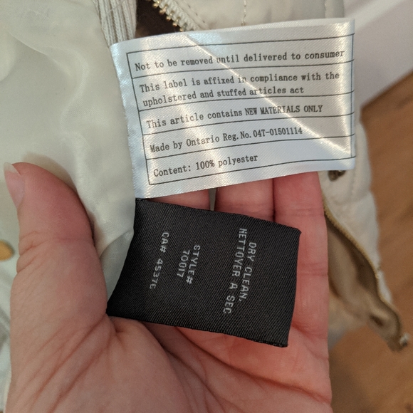 Cream & Gold Puffer Women Jacket Quilted Size M - Picture 5 of 7